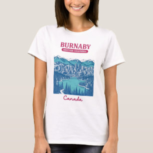 Camiseta Burnaby BC Canadá Arte da Cidade com Paisagem Urba