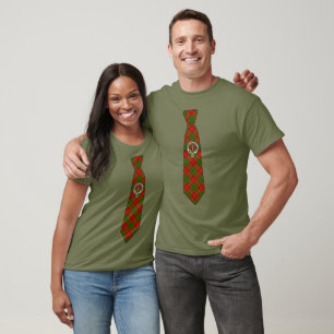 Camiseta Burnett Insígnia do Clã Escocês e Gravata Tartan