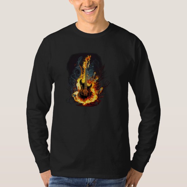 Camiseta Burning Guitar for Rock n Roll (Frente)