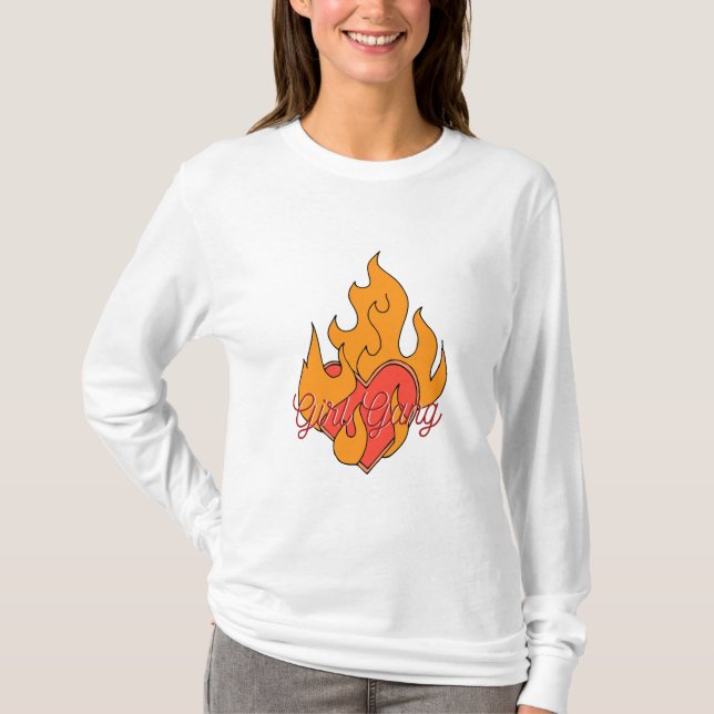 Camiseta Burning Heart Girl Gang (Frente)