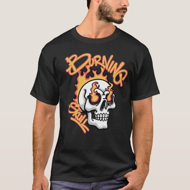 Camiseta Burning Skull Streetwear (Frente)