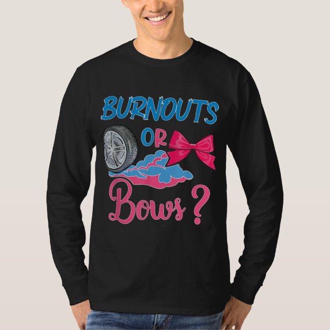 Camiseta Burnouts ou Arcos Sexo Festa de Revelação Ideia pa (Frente)