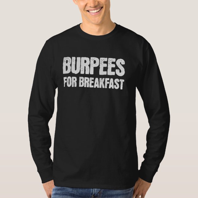 Camiseta Burpees Para O Giro Do Café Da Manhã (Frente)