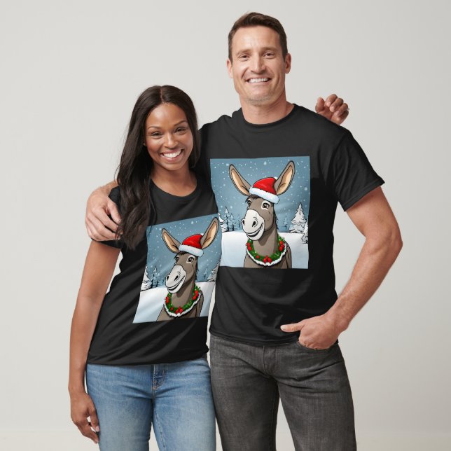 Camiseta Burrinho feliz natal (Unissex)