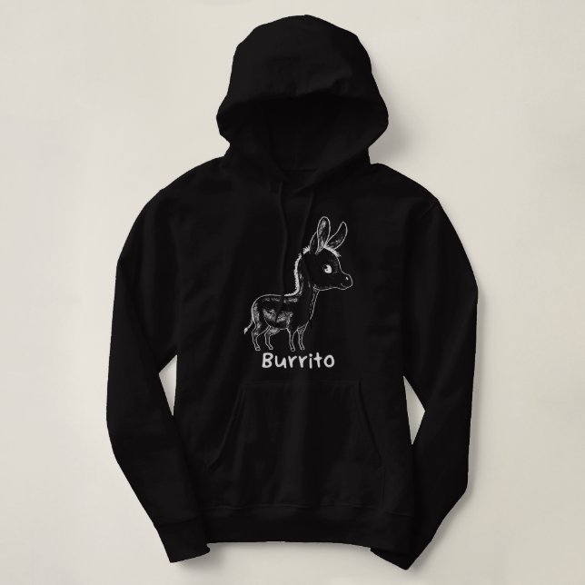 Camiseta Burrito Donkey Engraçado Espanhol-Espanhol-Comida  (Frente do Design)