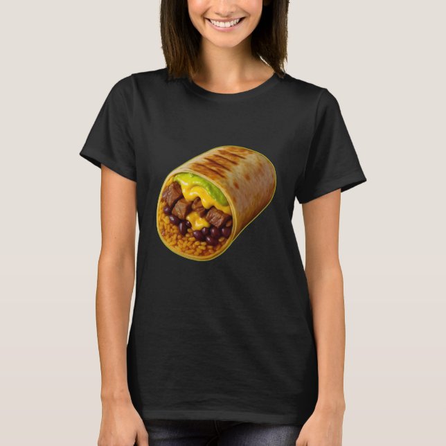 Camiseta burrito engraçado para comida (Frente)