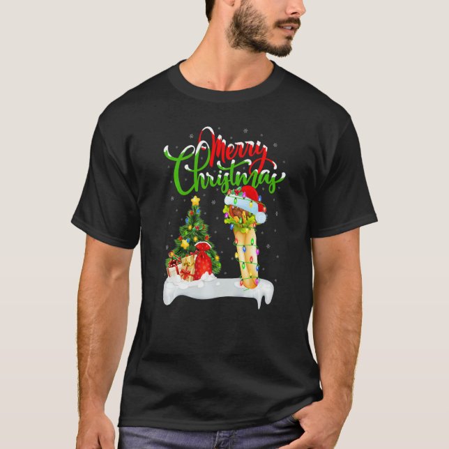 Camiseta Burrito Food  Xmas Decorations Santa Burrito Chris (Frente)
