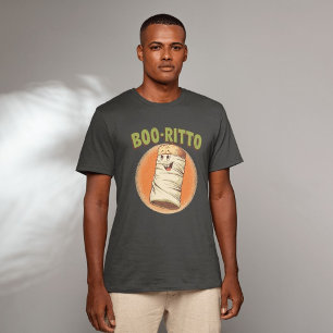 Camiseta Burrito Pun Dia de as Bruxas engraçado Boo-ritto