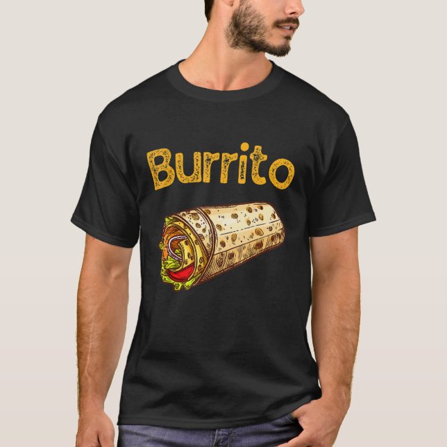 Camiseta Burrito Taco Taquito Família de Comidas Mexicana (Frente)