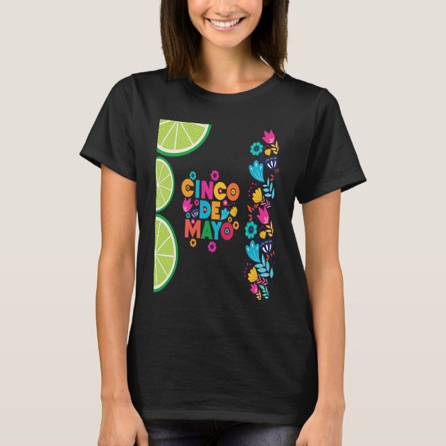 Camiseta Burritos do Cinco De Mayo  Tacos e Abacate México  (Frente)