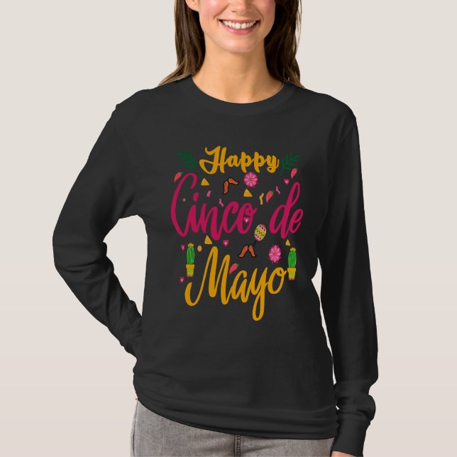 Camiseta Burritos do Cinco De Mayo  Tacos e Abacate no Méxi (Frente)