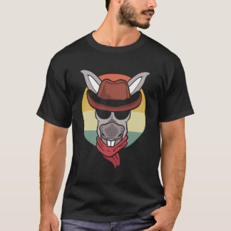 Camiseta Burro Com Chapéu de Cowboy Trabalhador Rural
