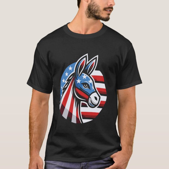 Camiseta Burro Democrático Patriótico (Frente)