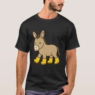 Camiseta Burro Fofo de Botas de Chuva