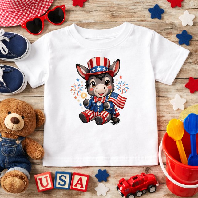 Camiseta Burro Patriótico Fofo (Criador carregado)