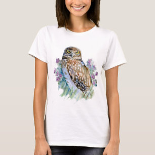 Camiseta Burrowing a coruja na lavanda