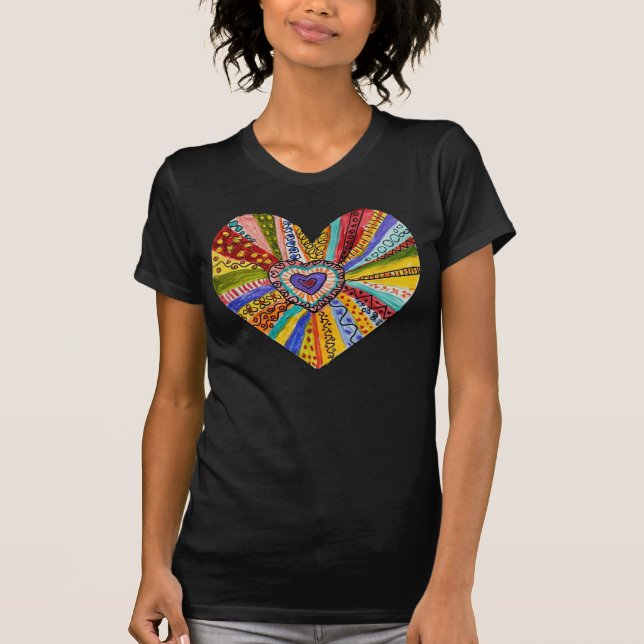 camiseta burst de color heart-#1 (Frente)