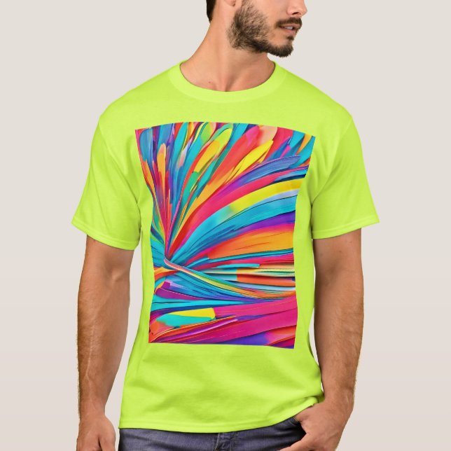 Camiseta Burst de cor de Abstrato vibrante (Frente)
