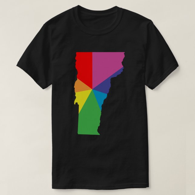 Camiseta burst de cores do vermont (Frente do Design)