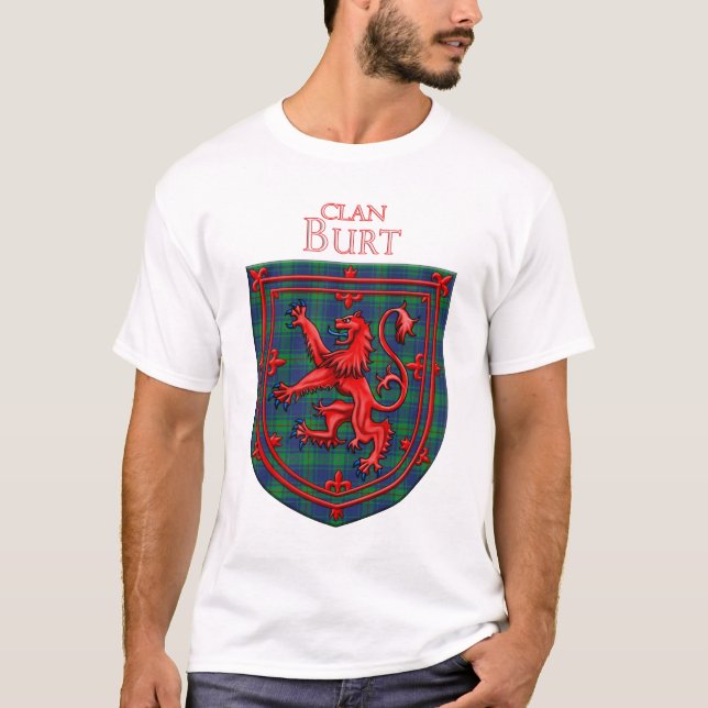 Camiseta Burt Tartan Scottish Plaid Lion Rampant (Frente)