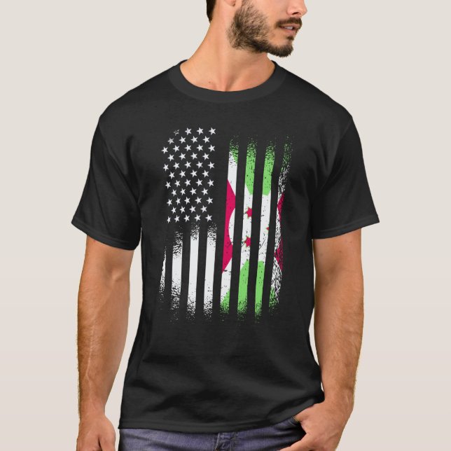 Camiseta Burundi American Patriot Grown Country USA Flags S (Frente)