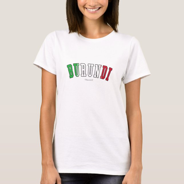 Camiseta Burundi em cores de bandeira nacional (Frente)