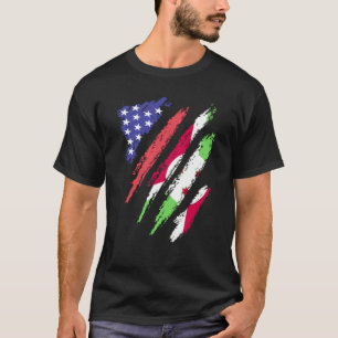 Camiseta Burundi Patriota Americano Coração Crescido Listra