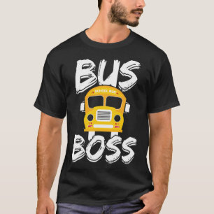 Camiseta Bus Boss Engraçado Motorista de Ônibus Escolar