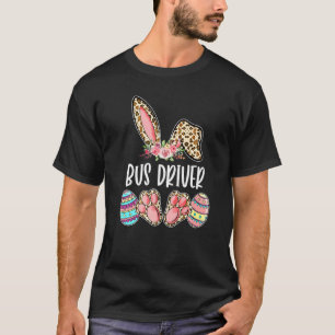 Camiseta Bus Driver Páscoa Leopard Bunny Egg Cute Family Ea