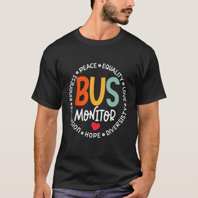 Camiseta Bus Monitor Driver Aide Matching Group Squad Back  (Frente)