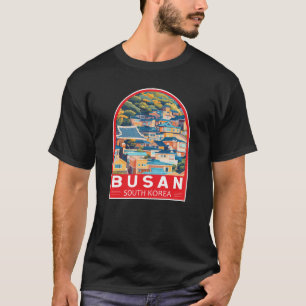 Camiseta Busan South Korea Viagem Art Emblem