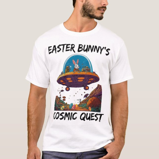 Camiseta Busca Cósmica do Coelhinho da Páscoa (Frente)
