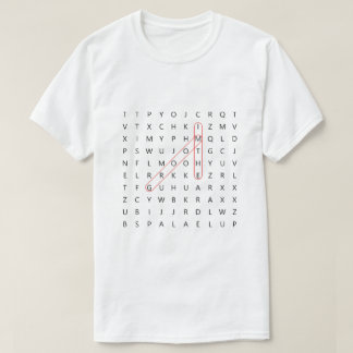 Camiseta Busca de Palavras Divertidas no Groom Festa de Des