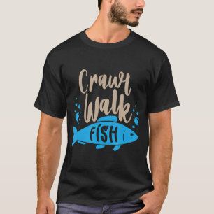 Camiseta Busca De Peixe Que Caminha Engraçado Caça E Pesca 