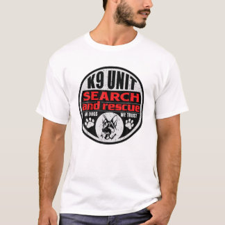Camiseta Busca e salvamento de unidade em cães confiamos em