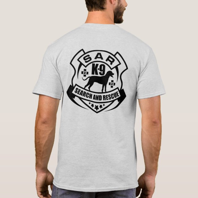 Camiseta Busca K-9 e salvamento - SAR (Verso)