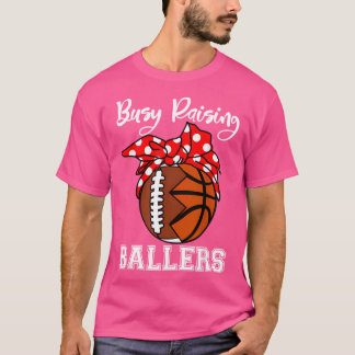 Camiseta Busca no Raising Ballers Funny Futebol Basquete Mã