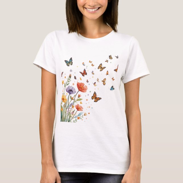 Camiseta Buscando borboletas (Frente)