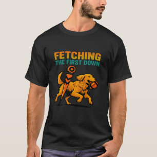 Camiseta Buscando Primeiro Down Futebol Engraçado Retriever