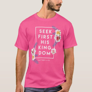 Camiseta Buscar Primeiro Seu Reino Verso Cristo De Fé Relig