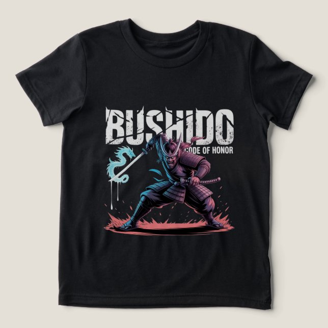 Camiseta Bushido Samurai Warrior Anime Vector Logo (Design frontal)