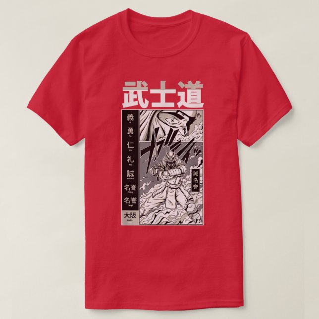 Camiseta Bushido Samurai Warrior Manga Fighter  (Frente do Design)