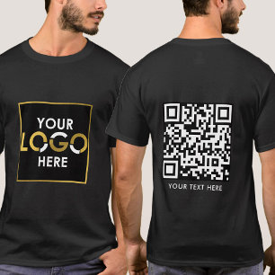 Camiseta Business Seu logotipo Código QR Texto Promocional