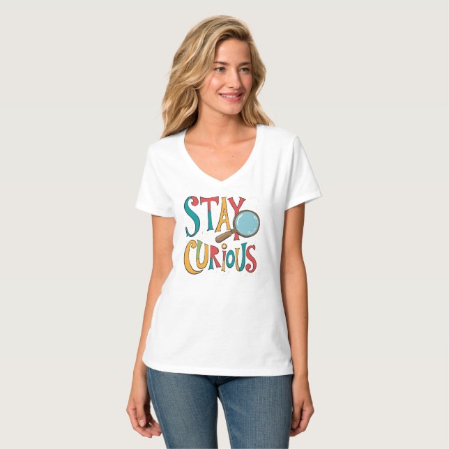 Camiseta Busque Conhecimento: Citação Inspiradora 'Permaneç (Frente Completa)