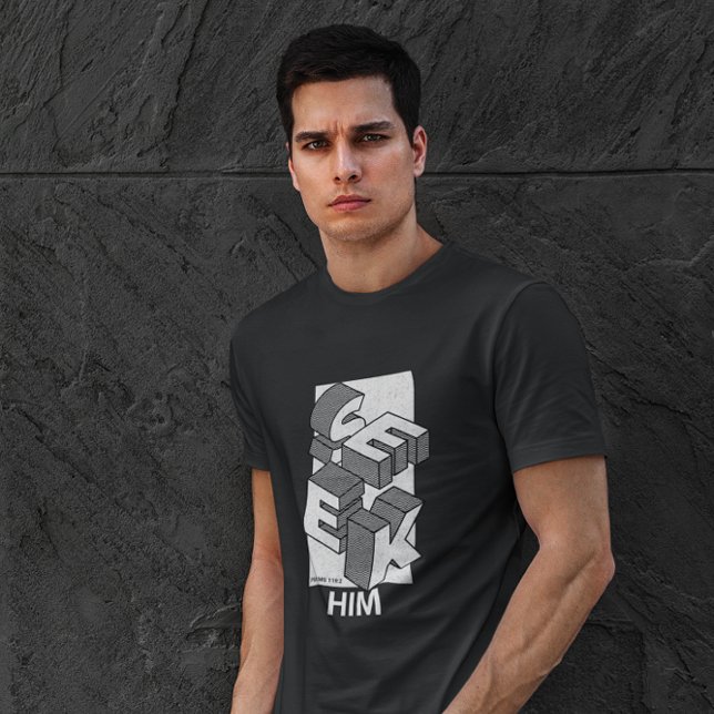 Camiseta Busque-O Design Moderno Cristão Salmos 119:2 (Criador carregado)