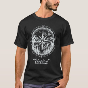 Camiseta Bússola de Aventura, Gráfico de Desconexão, Montan