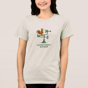 Camiseta Bússola de Coquetel Engraçada Galo Catavento