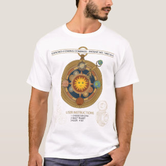 Camiseta Bússola Steampunk do Sistema Solar Vintage Engraça