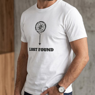 Camiseta Bússola Vintage Seta Gráfica Perdida Encontrada Br