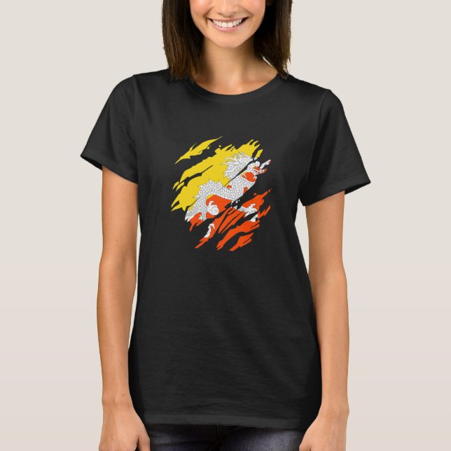 Camiseta Butão Flag (Frente)